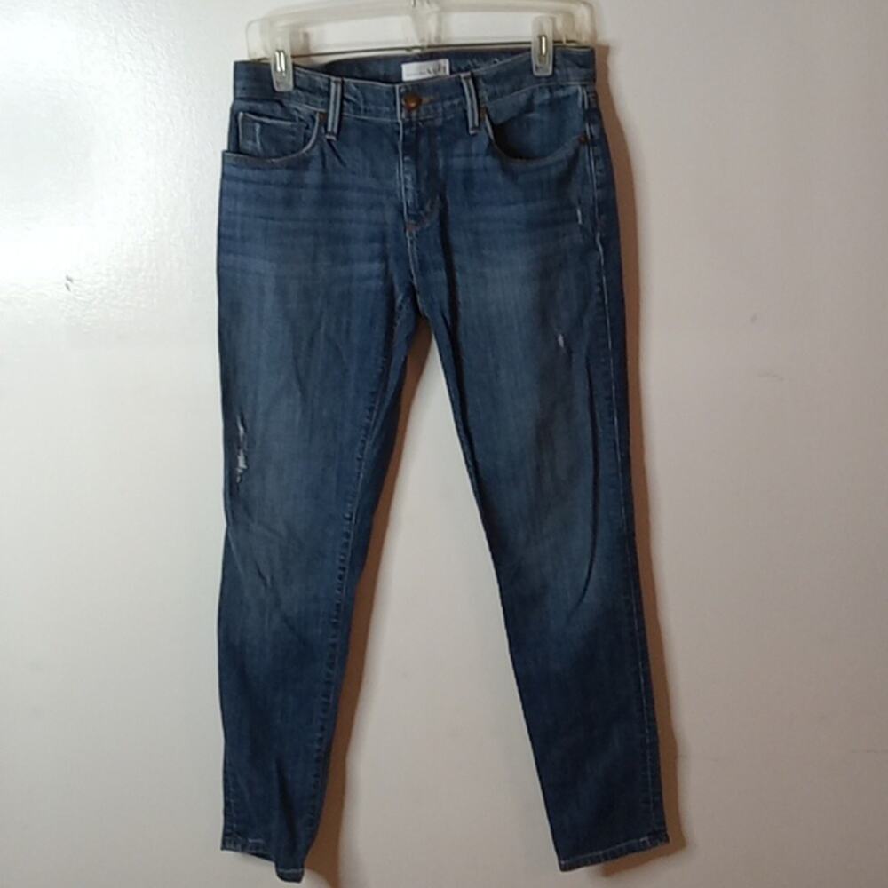 Ann Taylor Loft Women's Midrise 27/4 distressed Skinny Jean's